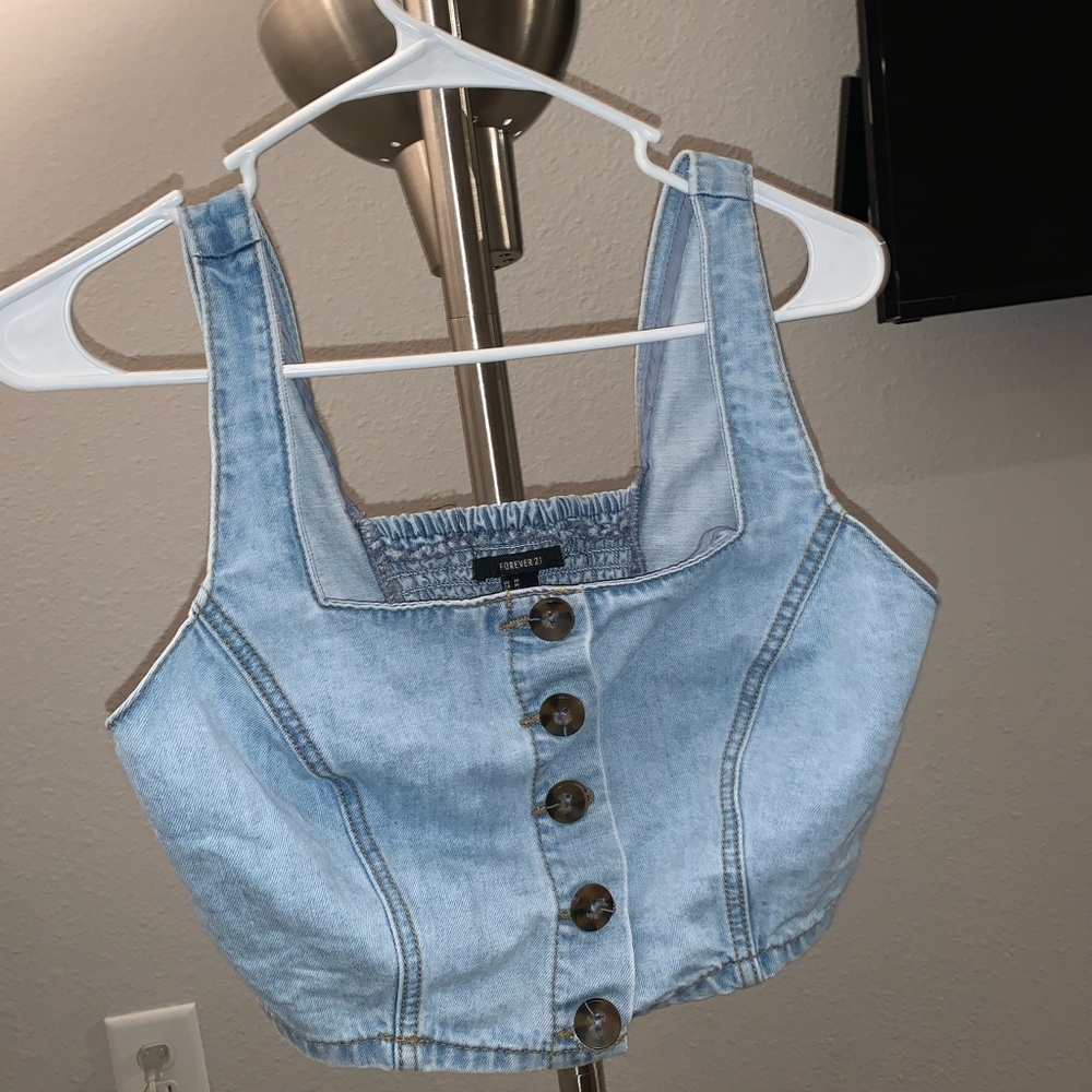 Forever 21 Denim crop top